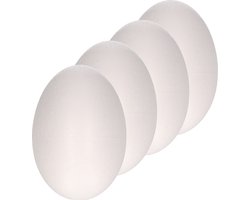 Piepschuim hobby vorm - Set van 4x stuks - ei - 12 cm - DIY knutsel figuren om te versieren - paasei