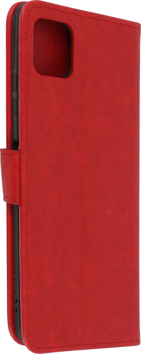 Geschikt voor Samsung Galaxy A22 5G Bookcover Video Support Functie rood