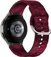Band Geschikt voor Universele Galaxy Watch Siliconen met Ruiten – Bordeaux