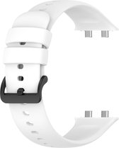 Bandje Geschikt voor Oppo Watch 3 Zachte siliconen band met gaatjes – Wit