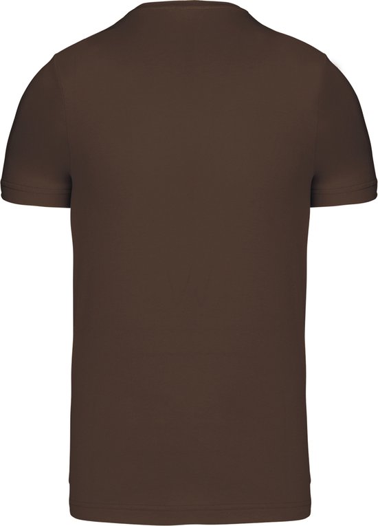 Chocolade T-shirt met V-hals merk Kariban maat XL