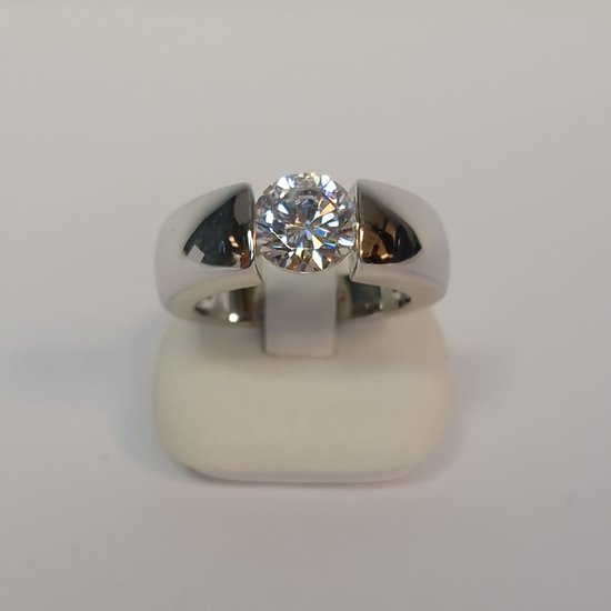 Zilveren ring - zirkonia - vrouwen - dames - zilver - 925dz - uitverkoop Juwelier Verlinden St. Hubert – van €139,= voor €110,=