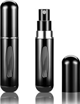 Fuzi Tools - Atomiseur de Parfum - 5ML - Zwart - Rechargeable - Flacon de Voyage - Mini Flacon de Parfum