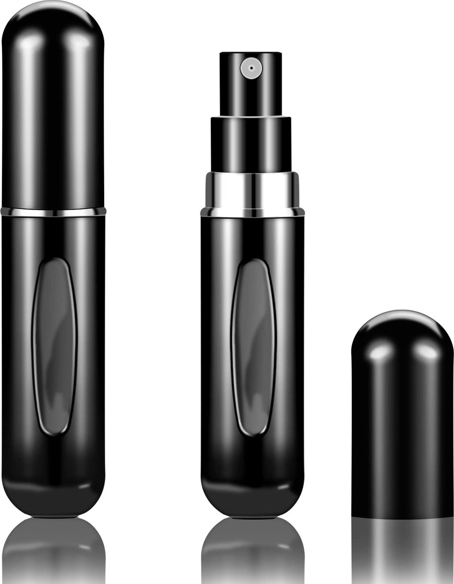 Fuzi Tools - Parfum Verstuiver - 5ML - Zwart - Hervulbaar - Reisflesje - Mini Parfum Flesje