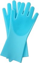 Benson Magic Siliconen Schoonmaak Handschoenen met Ingebouwde Borstels - Multi - Functionele Poetshandschoenen - Blauw - 1 Paar