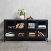 Dressoir Metaal Zwart - 170cm - 4-Deurs - Soft Closing - Kast Carmel - Giga Living