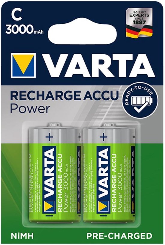 verdrievoudigen pindas Vertrek Varta oplaadbare batterijen Batterij NiMH C/LR14 1.2 V 3000 mAh R2U  2-blister | bol.com