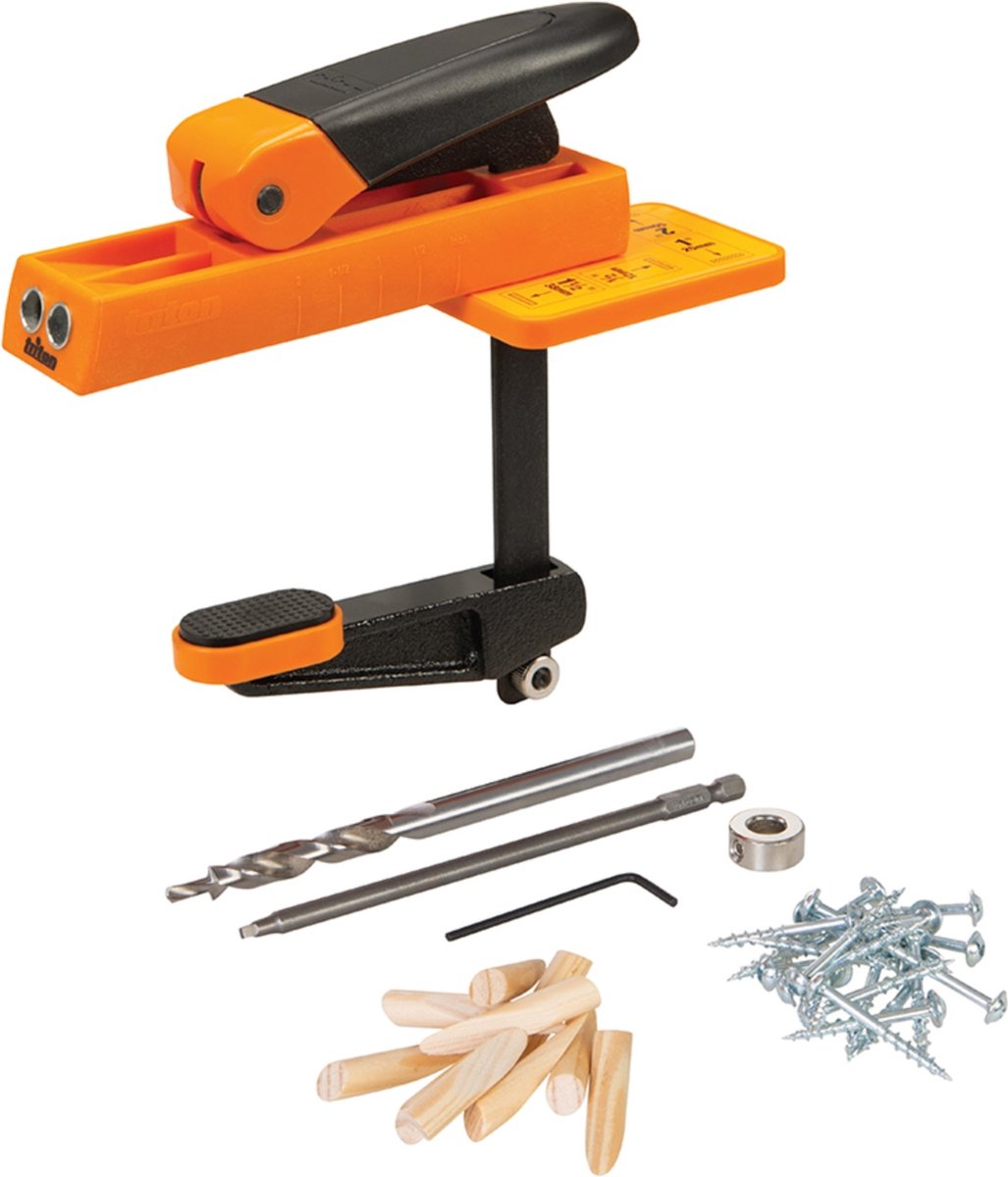 Triton Boormal met snelklem - Voor diverse houtdiktes - Inclusief starterkit en opbergdoos