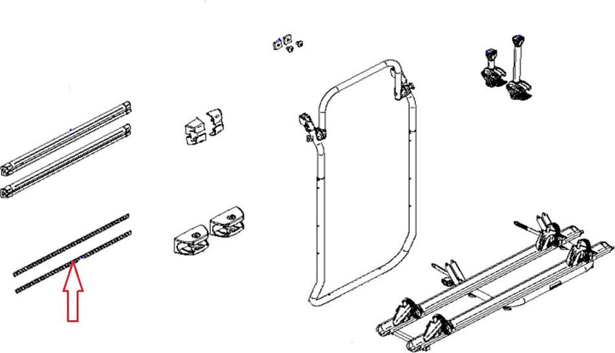 Thule Elite VAN XT/VeloTrack Cover Strip Ribbed 75cm 2st.