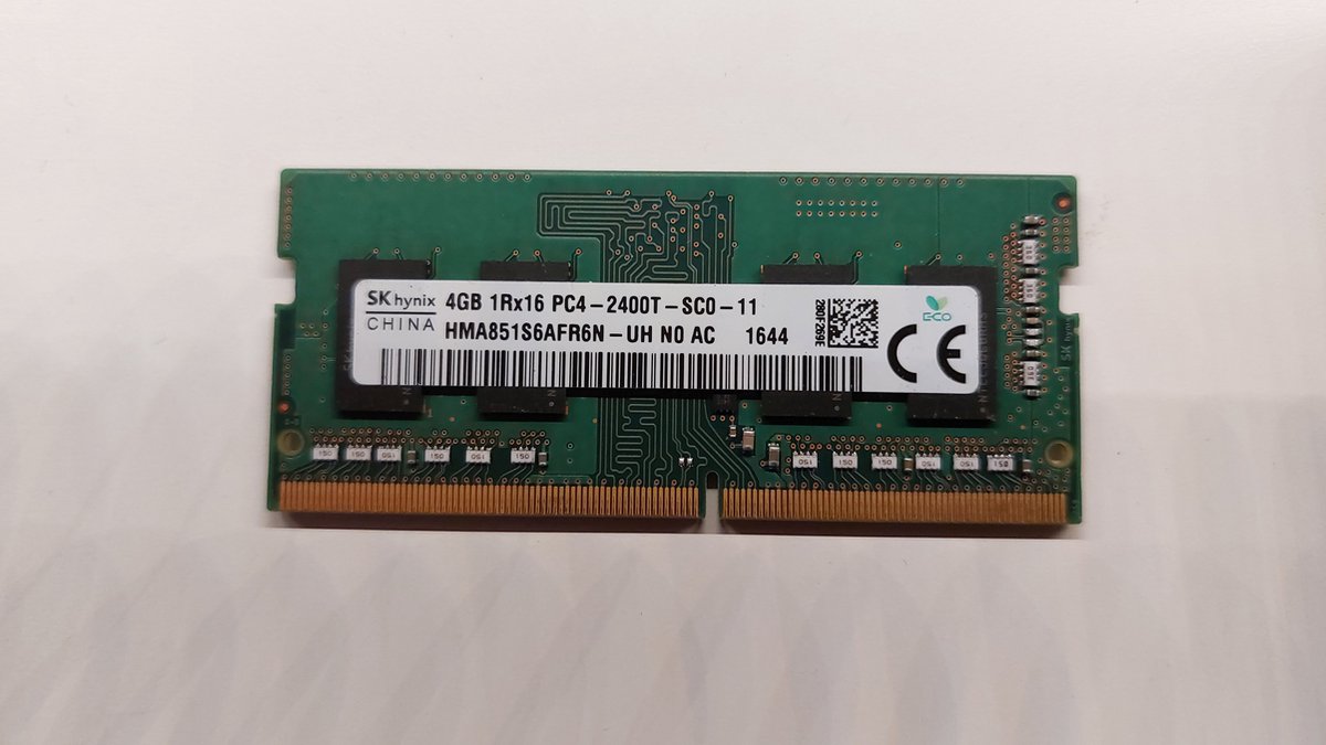 skhynix 4 GB 1Rx16 PC4-2400T-SC0-11 s0dimm HMA851S6AFR6N-UH NO AC ddr4 laptop geheugen