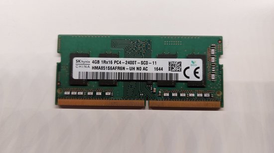 skhynix 4 GB 1Rx16 PC4-2400T-SC0-11 s0dimm HMA851S6AFR6N-UH NO AC ddr4 laptop geheugen