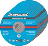 Silverline Platte Metaal Snijschijven - Ø 115 x 3 x 22.23 mm - 10 stuks