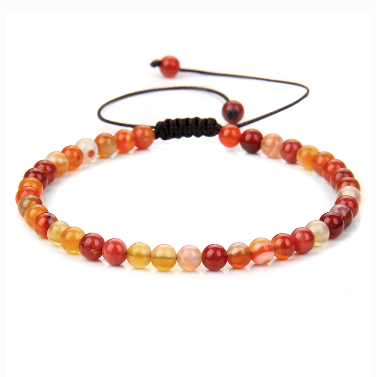 Marama - damesarmband Agaat oranje - verstelbaar - edelsteen - minimalistische armband
