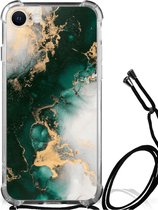 Anti-Shock Hoesje geschikt voor iPhone SE 2022 | 2020 | 8 | 7 Marmer Groen