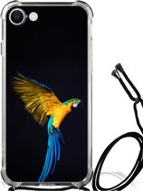Telefoon Hoesje Geschikt voor iPhone SE 2022 | 2020 | 8 | 7 TPU Siliconen Hoesje met transparante rand Papegaai