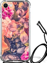 Silicone Case iPhone SE 2022 | 2020 | 8 | 7 Smartphone hoesje met doorzichtige rand Bloemen Boeket