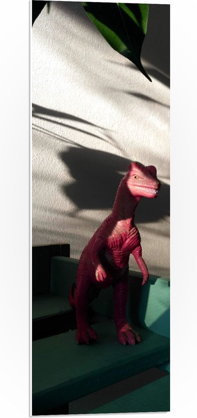 PVC Schuimplaat- Roze Dinosaurus Speelgoed - 30x90 cm Foto op PVC Schuimplaat