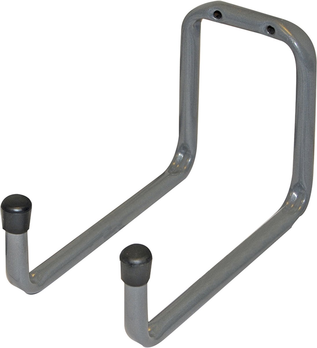 Fixman Dubbele opberghaak - 18 cm - Staal met roestbestendige coating - Plastic beschermdoppen - Voor garage en schuur