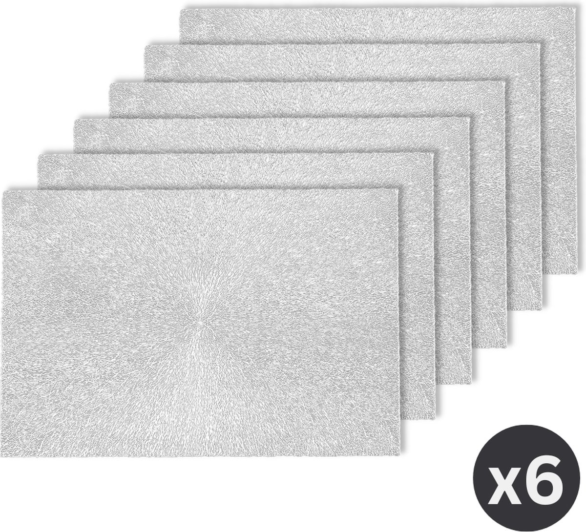 Placemat CAPELINNI rechthoekig, SET/6, 45x30cm, zilver