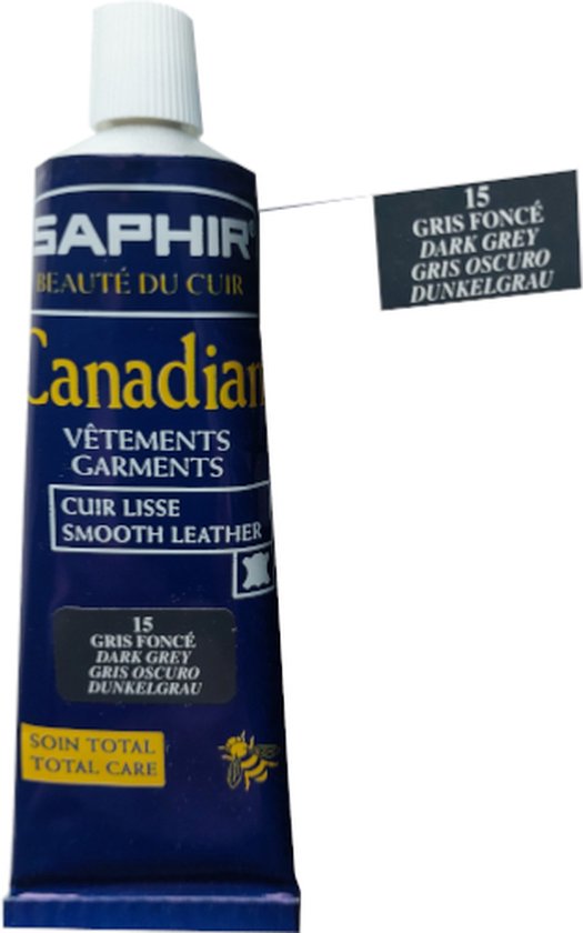 Saphir Canadian Schoencreme Tube - Donker Grijs - 75 ml (Schoenpoets - Schoensmeer)