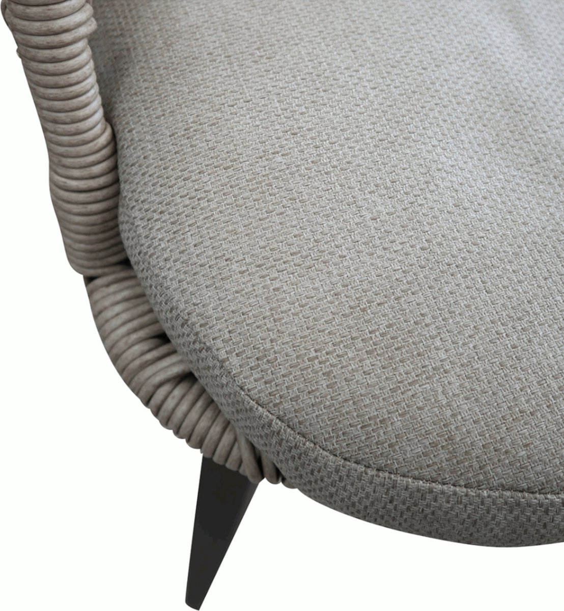 7-delige ronde tuinset | 6 Isabel tuinstoelen (Sand) | ø150cm Cyprus tuintafel (Wood) – foto 2