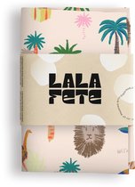 La La Fete - Furoshiki doeken - doorgeef inpakpapier - inpakstof - SAFARI ANIMEAUX CREAM - 70