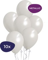 Witte Ballonnen - Metallic Ballonnen - Helium Ballonnen - Sweet 16 Versiering - Verjaardag Versiering - 10 stuks