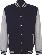 Varsity Jacket unisex merk FDM maat M Donkerblauw/Grijs