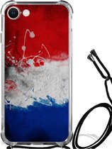 Telefoon Hoesje iPhone SE 2022 | 2020 | 8 | 7 Leuk Hoesje met transparante rand Nederlandse Vlag