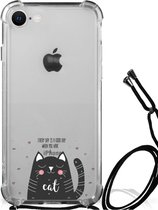 Telefoonhoesje iPhone SE 2022 | 2020 | 8 | 7 Silicone Case met transparante rand Cat Good Day