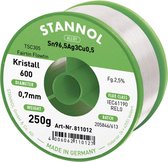 Stannol Kristall 600 Fairtin Soldeertin, loodvrij Loodvrij Sn96,5Ag3Cu0,5 REL0 250 g 0.7 mm