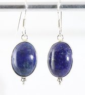 Fijne zilveren oorbellen met lapis lazuli