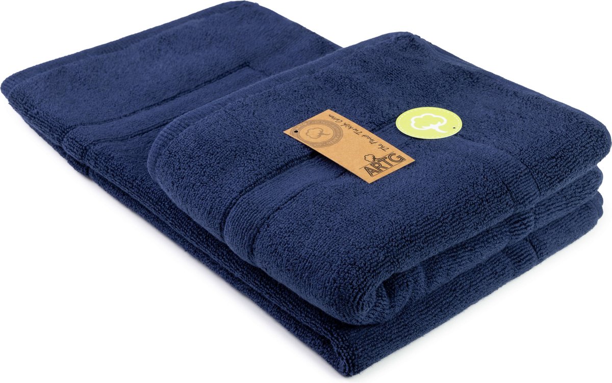 ARTG® Towelzz - Badmat - 100% Katoen - Zware kwaliteit - 50 x 80 cm - Donkerblauw - French Navy