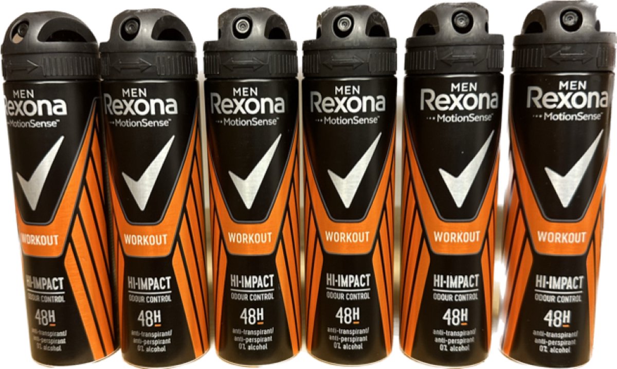 Goedkoopste Rexona Deodorant Spray - Workout High Impact - 6 x 150 ml
