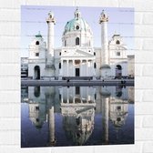 WallClassics - Muursticker - Karlskirche kerk - Oostenrijk - 60x80 cm Foto op Muursticker