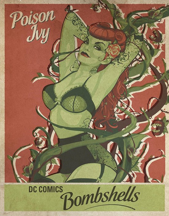 Poison Ivy Bombshells. Metalen wandbord 31,5 x 40,5 cm