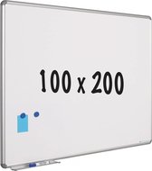 Whiteboard - Geëmailleerd staal - Wit - Magnetisch - 100x200cm