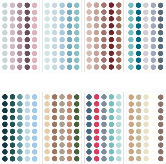 Gekleurde Ronde Stickers / Stickervellen / Bullet Journal Stickers | 8mm | 400x | MIX