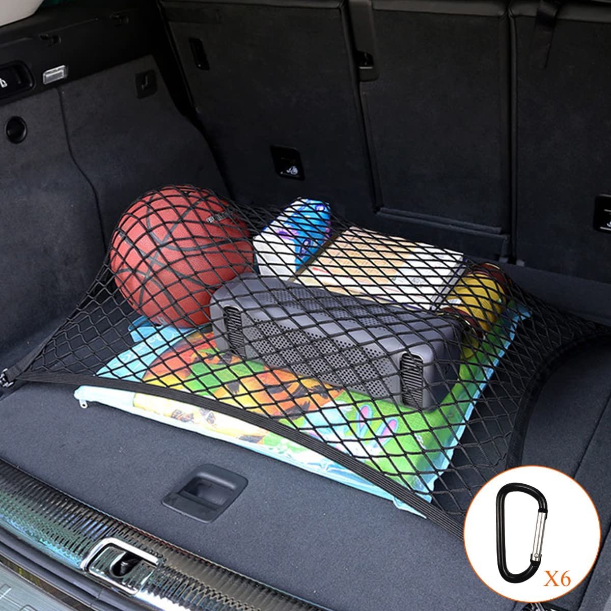 MeeLu Car Cargo Net, Filet de coffre 140 x 120 cm, Filet de rangement pour  coffre