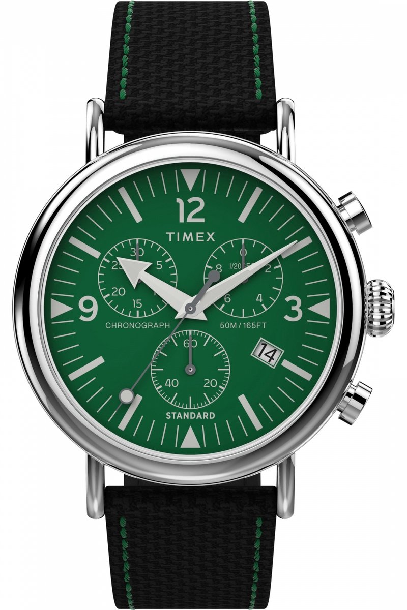 Timex Standard Chrono TW2V43900 Horloge - Textiel - Zwart - Ø 41 mm