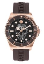 Philipp Plein The $Kull Diver PWOAA0322 Horloge - Siliconen - Bruin - Ø 44 mm