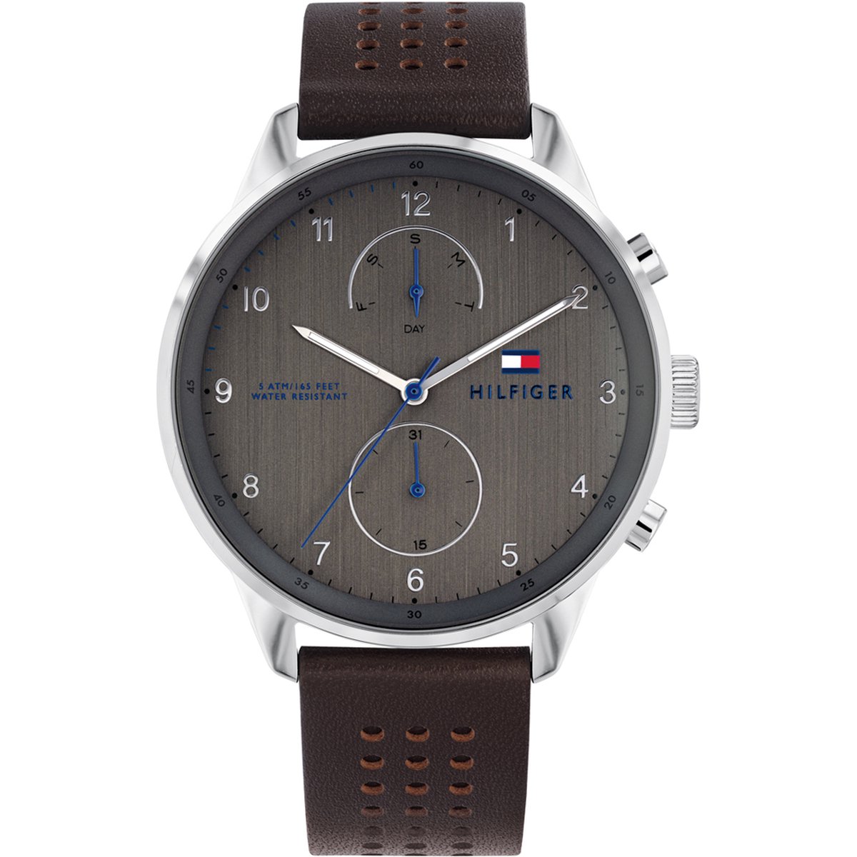 Tommy Hilfiger TH1791579 Horloge - Leer - Bruin - Ø 44 mm