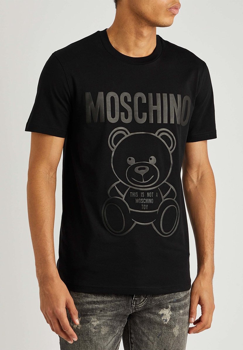 Moschino Heren Teddy T-Shirt Zwart maat XXL
