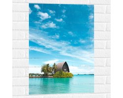 Muursticker - Hotel op het Water - Malediven - 50x75 cm Foto op Muursticker