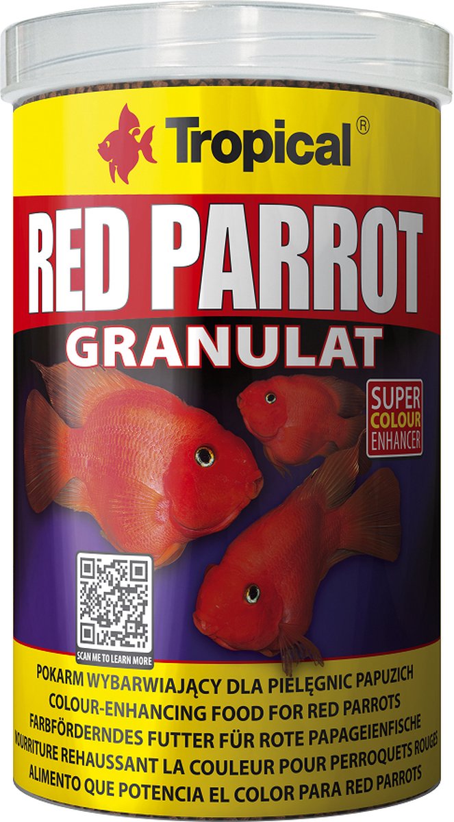 Tropical Red Parrot Granulaat - 1 Liter - Papagaai cichliden voer - Visvoer