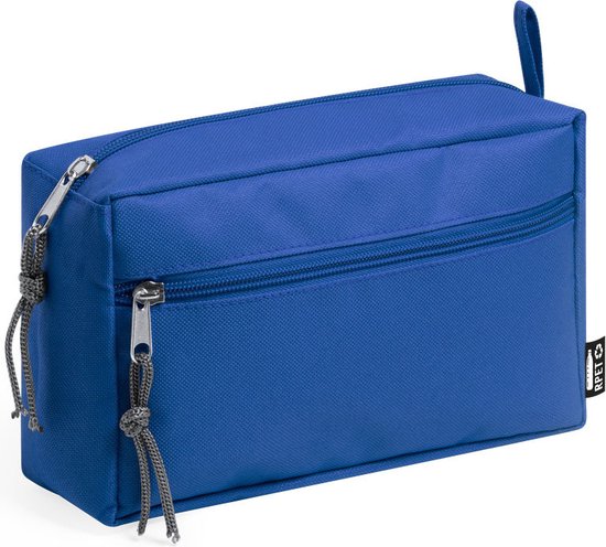 Toilettas - RPET - Duurzaam - Make up tasje - Etui - Dames - Heren - Blauw