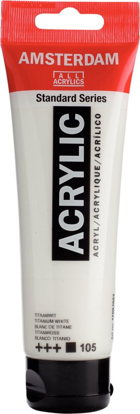 Foto: Amsterdam standard series acrylverf tube 120 ml titaanwit 105