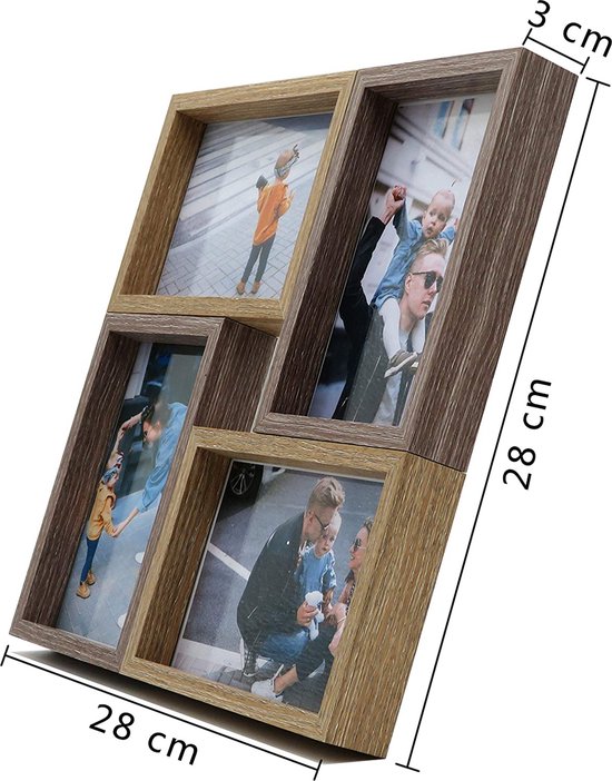 Relaxdays Bilderrahmen für 12 Fotos, Galerierahmen für Collagen, Mehrfachbilderr
