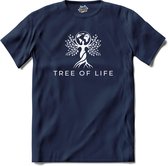 Tree Of Life | Yoga - Namaste - Yoga mat - T-Shirt - Unisex - Navy Blue - Maat XXL