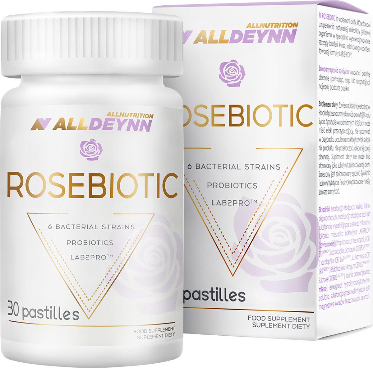 Goedkoopste Alldeynn | Rosebiotic | Probiotica | Lab2PRO | 30 Pastilles 30 servings | Vrouwen | Supplement | Darmflora | Spijsvertering | Nutriworld